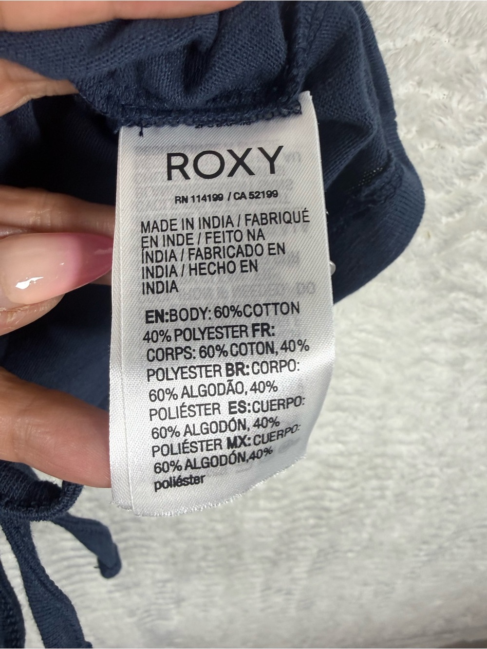 Roxy Navy Drawstring Ruched Cami Tank - Picture 5 of 9